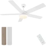 CJOY Deckenventilator mit Beleuchtung Groß,152CM Deckenventilator mit Beleuchtung und Fernbedienung, 6 Geschwindigkeiten Umschaltung, LED Dimmbar, Timer, Schlafmodus Für Schlafzimmer