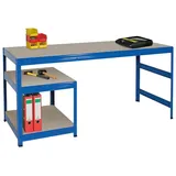 BRB-Lagertechnik Werkbank Werkbänke mit 2 Spanplattenböden blau