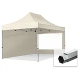 TOOLPORT 3x4,5m Aluminium Faltpavillon inkl. 2 Seitenteile, creme - (600208)