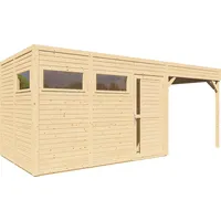 BERTILO Gartenhaus Cubus 3 Lounge - 19 mm naturbelassen