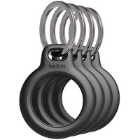 Belkin Secure Holder mit Schlüsselanhänger für Apple AirTag schwarz, 4er-Pack (MSC001btBK)