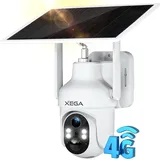 Xega 4G LTE Überwachungskamera Aussen Akku mit SIM Karte Solarpanel, 2K 3MP Kabellos Solar IP Kamera Ohne WLAN Outdoor, Farb/IR Nachtsicht, 2-Wege-Audio, PIR Erkennung, Cloud/TF (1)