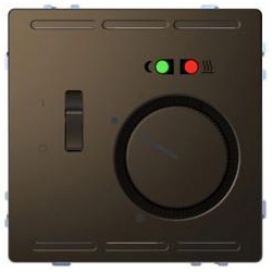 Merten Fußbodentemperaturregler 230V m.Schalter u.Zentralpl., System Design, Moccametallic