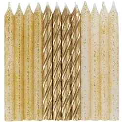 24 Geburtstagskerzen gold Mix