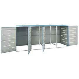 vidaXL Mülltonnenbox für 4 Tonnen 276,5 x 77,5 x 115,5 cm blau