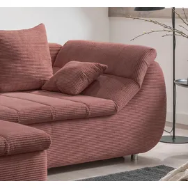 INOSIGN Ecksofa »Imola elegant und bequem, aktuelle Steppung im Sitz, L-Form«, wahlweise mit Bettfunktion