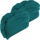 Erwin Müller Handtuch Turban 2er-Pack, Microfaser (2-St), Microfaser Uni grün