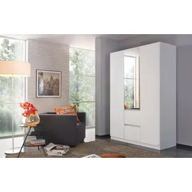 Rauch Kleiderschrank Schrank Garderobe Wäscheschrank Ankleide Nidda, Drehtürenschrank mit Spiegel und griffloser Front