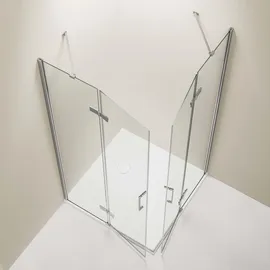 Bernstein EX809 Eckdusche mit Drehtür 80 x 195 cm transparent Sicherheitsglas inkl. Duschtasse