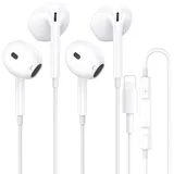 2Pack In-Ear Kopfhörer für iPhone [MFi-zertifiziert] Kabelgebundene Kopfhörer HiFi Audio Geräuschunterdrückung Stereo mit Lautstärkeregler+Mikrofon Kompatibel mit iPhone 14/Plus/Pro Max/13/12/11/X/8/7