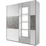 Prenzlau Schwebetürenschrank 175 x 210 x 59 cm weiß/beton