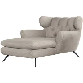 KAWOLA Relaxsessel CHARME Cord 130 x 95 x 160 cm Grau mit Kissen