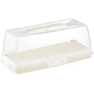 uandu home uandu Kuchen Transportbox | Rechteckig Kastenform | Tortentransportbox mit Haube und Griff. Box mit Deckel | Kuchenplatte | Aufbewahrungsbox | Kuchenbehälter | BPA Frei Tortenbehälter | Servierplatte