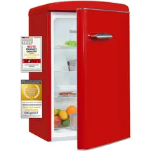 GGV Exquisit RKS120-V-H-160E Retro-Kühlschrank (122 l, 895 mm hoch, Rot)