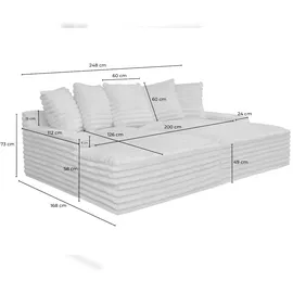 KAWOLA Big Sofa CADY Megacord taupe