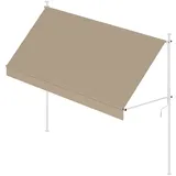 Wasabi - Cityline Klemmmarkise 300x120cm - Höhenverstellbar - Boden- und Wandmontage ohne Bohren - UV-Schutz Markisenstoff Beige - Garten Balkon