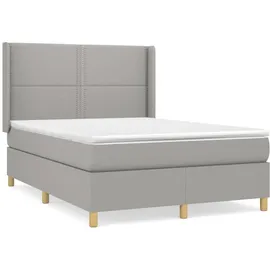vidaXL Boxspringbett 140 x 200 cm Hellgrau