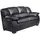 Mivano 2-Sitzer Sofa Casino, Bequeme Ledercouch mit moderner Kontrastnaht, 159 x 88 x 92, Kunstleder Schwarz,
