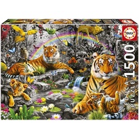 Educa - Puzzle 1500 Teile für Erwachsene | Tiger im Dschungel, 1500 Teile Puzzle für Erwachsene und Kinder ab 14 Jahren, Tierpuzzle (19563)
