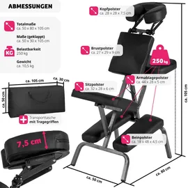 Tectake Massagestuhl aus Kunstleder - schwarz