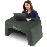 Portabuddy Aufblasbares Lesekissen, Betttisch für Lesen Tragbarer Laptoptisch für Bett, Boden oder Sofa mit Armstützendesign, Seitentaschen und 300D Waschbar Bezug(Grün)