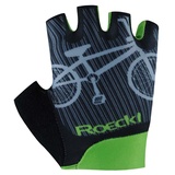 Roeckl Trapani Kinder Handschuhe kurz schwarz/grün 2023: Größe: 4