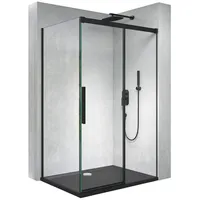 doporro Duschkabine 90x120x195cm mit Duschtasse Schiebetür mit Soft-Close Rechts-oder Linkseinstieg ESG-Sicherheitsglas Klarglas inkl.