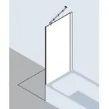 Kermi Pasa XP Seitenwand verkürzt neben Badewanne PXTVD09017VAK 90x175cm, silber hochglanz, ESG klar