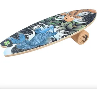 Jucker Hawaii Balanceboard SKATE-AID | Set inkl. Korkrolle | Gleichgewichtstraining naturholzfarben|orange|BLAU No Size