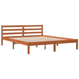 vidaXL Massivholzbett 180 x 200 cm Wachsbraun