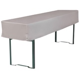 TexDeko Biertischhusse Tischdecke 3/8 Länge für Bierzelttisch Premium blickdicht waschbar 220x50x30cm (Grau)