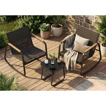 Songmics Gartenlounge-Set 3-tlg. Schwarz