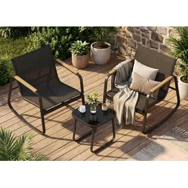 Songmics Gartenlounge-Set 3-tlg. Schwarz