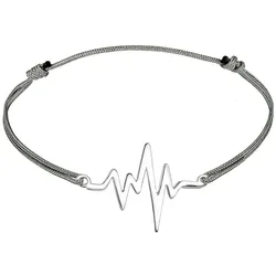 Elli Herzschlag Textil Trend Geo 925 Sterling Silber Armbänder & Armreife   Damen 