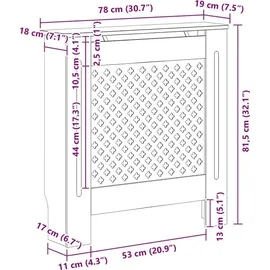 vidaXL MDF Heizkörperverkleidung Weiß 78 cm