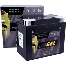 Intact GEL12-16L-B, Bike-Power GEL 19Ah Motorradbatterie (DIN 51911, YB16L-B