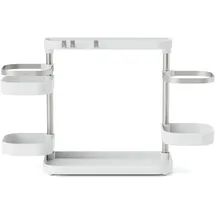 Umbra 1017580-670 Holster Multi-Level-Organizer, Moderne Aufbewahrung für Küche, Badezimmer und Büro, Kunststoff, Weiss/Nickel, Einheitsgrösse