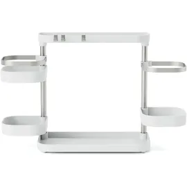 Umbra 1017580-670 Holster Multi-Level-Organizer, Moderne Aufbewahrung für Küche, Badezimmer und Büro, Kunststoff, Weiss/Nickel, Einheitsgrösse