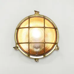 Licht-Erlebnisse Außenwandlampe SERIFOS Messing Maritimes Design IP64 wetterfeste Wandleuchte Haus Balkon Terrasse, LI2/1/0274