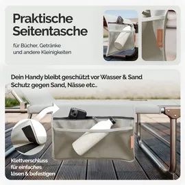 CASARIA Sonnenliege Klappbar 190 x 60 x 150 cm Creme