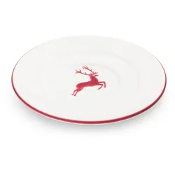 Gmundner Keramik Bordeauxr. Hirsch, Unterteller Kaffee Gour.(Ø16cm)