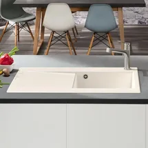 Villeroy & Boch Subway Style 50 rechts crema + Handbetätigung + Lochbohrung 4