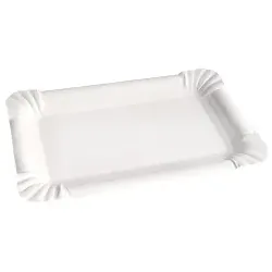 NATURESTAR Pappteller, rechteckig 41513 , 1 Packung = 250 Stück, 16,5 x 23 cm, weiß