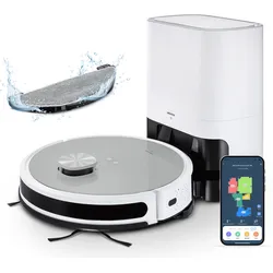 Nass-Trocken-Saugroboter »Saug- und Wischroboter mit Absaugstation (X21 SW),«, App Steuerung und automatische Entleerung, 94023344-0 weiß/silber