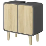 Vicco Waschbeckenunterschrank Arla Anthrazit/Goldkraft Eiche, 60 x 61 cm