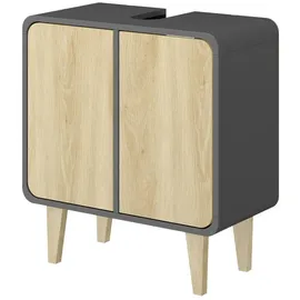 Vicco Waschbeckenunterschrank Arla Anthrazit/Goldkraft Eiche, 60 x 61 cm