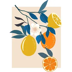 Bild KOMAR "Illustration Finest Fruits", bunt (farbe bild(er): bunt), B:40cm H:50cm, Papier, Holz, Bilder, Wandbild zur Dekoration - ohne Rahmen