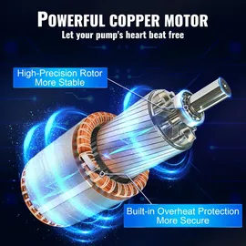 Vevor Tauchpumpe 370 W 5,3 m3/h max. Durchfluss 50 m max. Förderhöhe mit 9,1 m Stromkabel