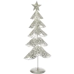 Dekobaum "Weihnachtsdeko", silber (silberfarben), H:50cm, Metall, MYFLAIR MÖBEL & ACCESSOIRES, Dekofiguren, im Altsilber-Look