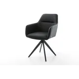 DeLife Polsterstuhl Pejo-Flex Leder Schwarz